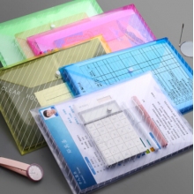 20個彩色斜紋A4文件袋透明塑料文件袋